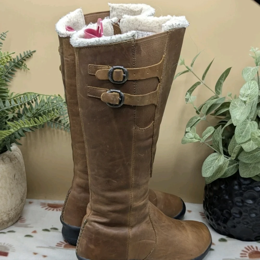 Keen Bern Baby Bern Brown Leather Women's Size 5 Tall Boots Youth 3/3.5